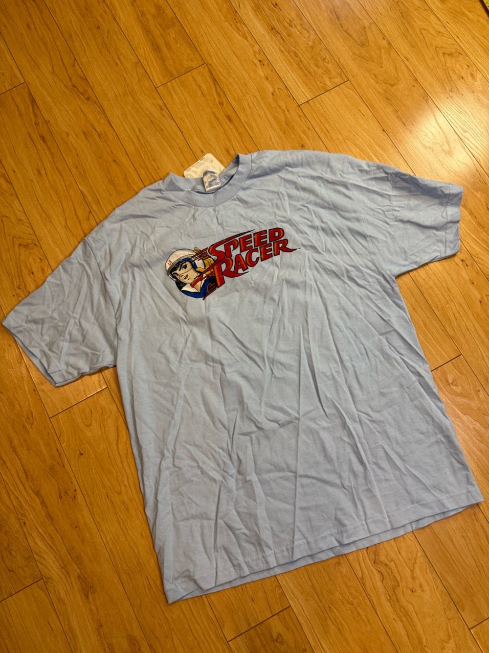2006 Speed Racer T Shirt XL Blue NWT Anime Cartoon Graphic Tee Made Mexico